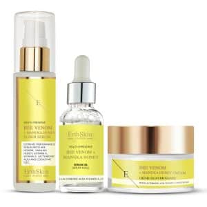 ErthSkin London Bienengift + Manuka-Honig-Creme + Elixierserum + Y-Serumöl set