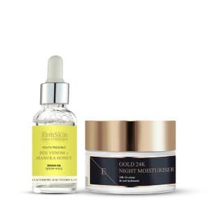 ErthSkin London Bienengift + Manuka-Honig-Serumöl + Anti falten Feuchtigkeitscreme für die Nacht set