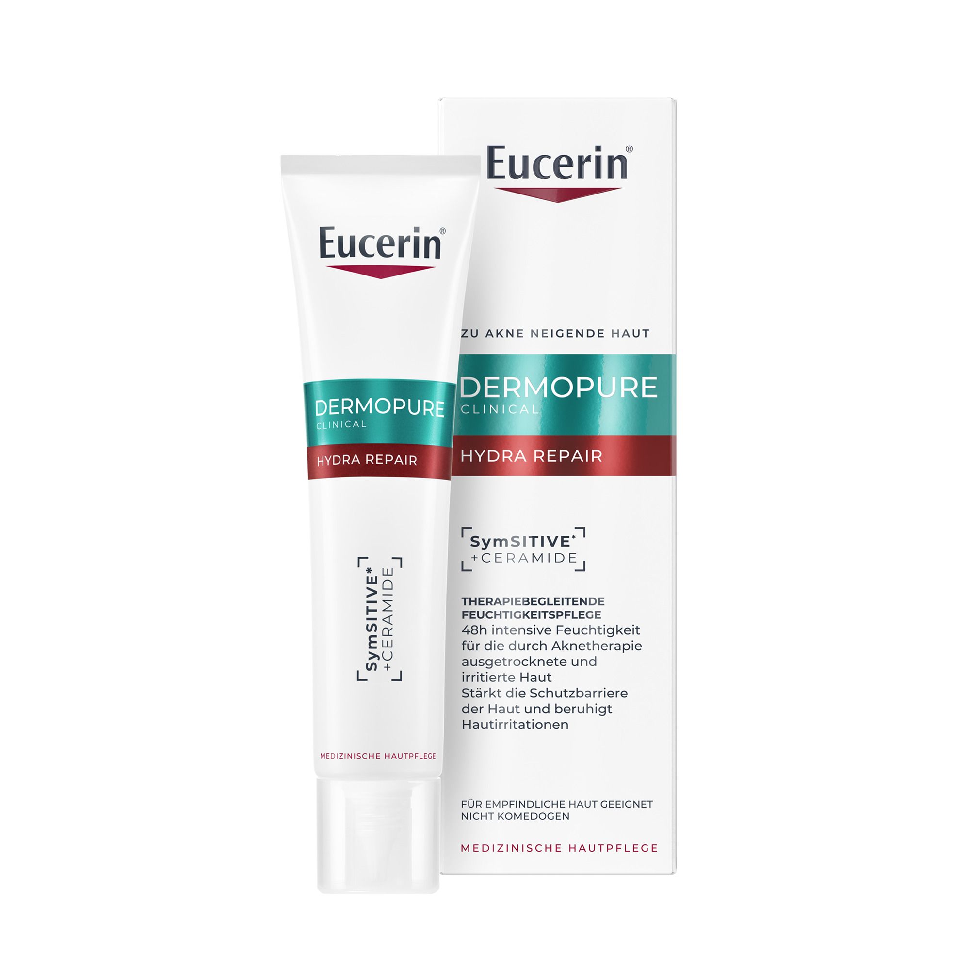 Eucerin® DERMOPURE CLINICAL Hydra Repair – Creme für trockene Haut nach Aknetherapie mit Ceramiden & SymSITIVE*