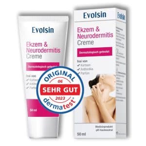 Evolsin® Ekzem & Neurodermitis Creme - Mindert Juckreiz & beruhigt gereizte Haut - OHNE KORTISON - Salbe für gereizte